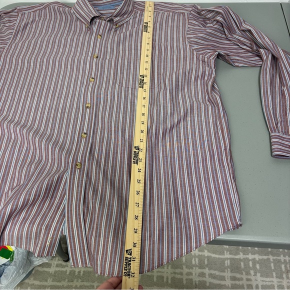 L.L.Bean Men's Striped Button Front Long Sleeve Cotton Shirt XL Reg - Picture 8 of 8
